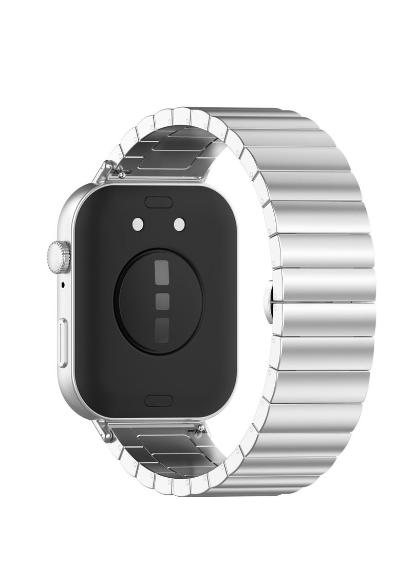 Generic Straps Compatible with Huawei Watch Fit 3 Strap Metal Stainless Steel Bands Replacement Solid Band Business Bracelet for Huawei Watch Fit3 (Silver)  - Image 2