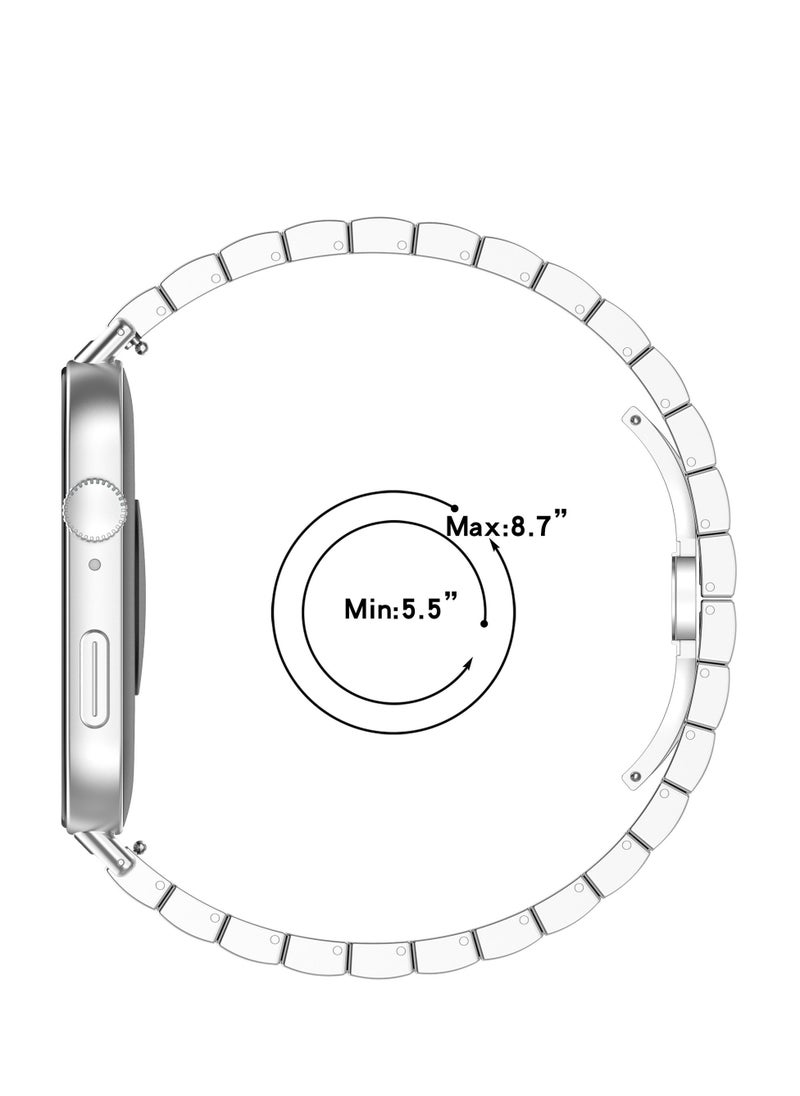 Generic Straps Compatible with Huawei Watch Fit 3 Strap Metal Stainless Steel Bands Replacement Solid Band Business Bracelet for Huawei Watch Fit3 (Silver)  - Image 5
