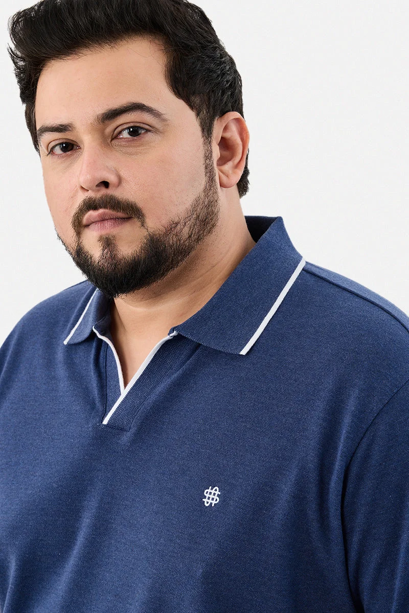 SNITCH Regular Fit Stretch Plus Size Polo T-Shirt