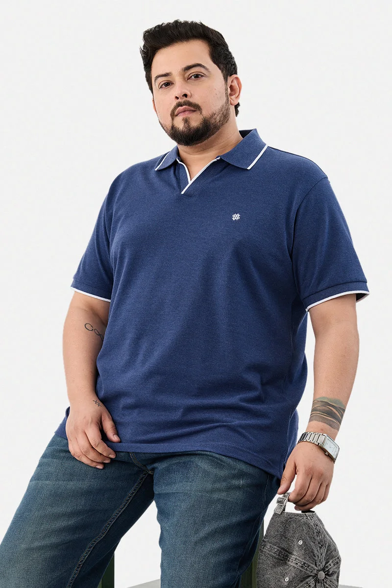SNITCH Regular Fit Stretch Plus Size Polo T-Shirt