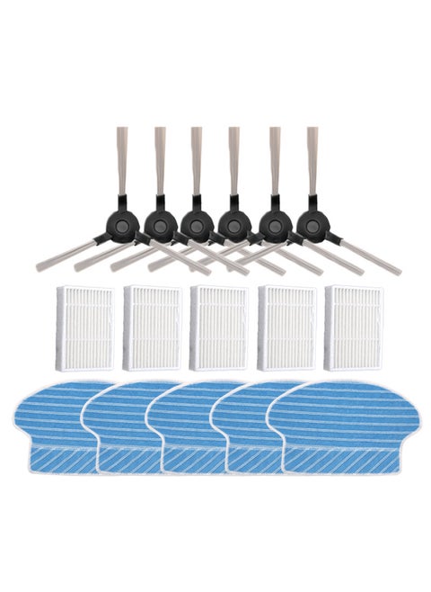 Proscenic Vacuum Accessories Brushes Filters P1 P2 P3 3 pairs of side brushes +5 filter screens +5 rags