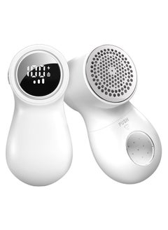 Rechargeable Fabric Shaver, Lint Remover for Clothes with Digital Display, Electric Lint Shaver with 6-Leaf Blades, 3-Speeds Defuzzer for Removing Fuzz and Pill from Sweater, Furniture (1Pcs)