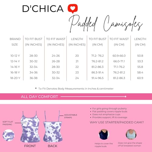 DChica Essentials Padded Camisole Bra for Girls, Sleeveless Undershirts Cami Vest with Adjustable Straps, Cotton Camisole Tank Top/Innerwear for Girls, Pack of 1 - Skin - Image 2