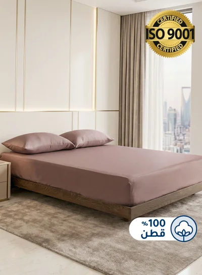 سيد المنسوجات المنزلية طقم شراشف ملائم من القطن، يناسب سرير بحجم 120 × 200 سم، مصنوع من القطن 100٪ ، 200 غرزة ، يحتوي على 2 قطع بحجم  مفرد مع جيب عميق بعمق 30 سم