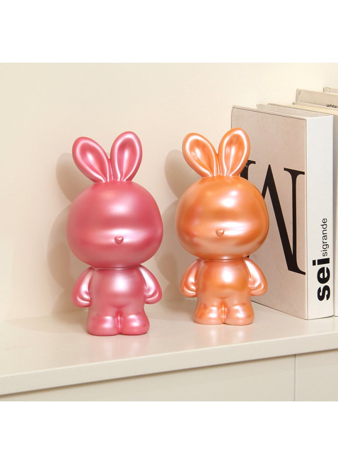 Generic - Love Rabbit Piggy Bank 2023 Children's Girl's Piggy Bank Internet Celebrated Cash Box Large Wine Cabinet Decorative Ornaments-Color:Love Rabbit Piggy Bank-dream Powder - Image 1