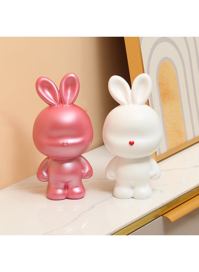 Generic - Love Rabbit Piggy Bank 2023 Children's Girl's Piggy Bank Internet Celebrated Cash Box Large Wine Cabinet Decorative Ornaments-Color:Love Rabbit Piggy Bank-dream Powder - Image 1