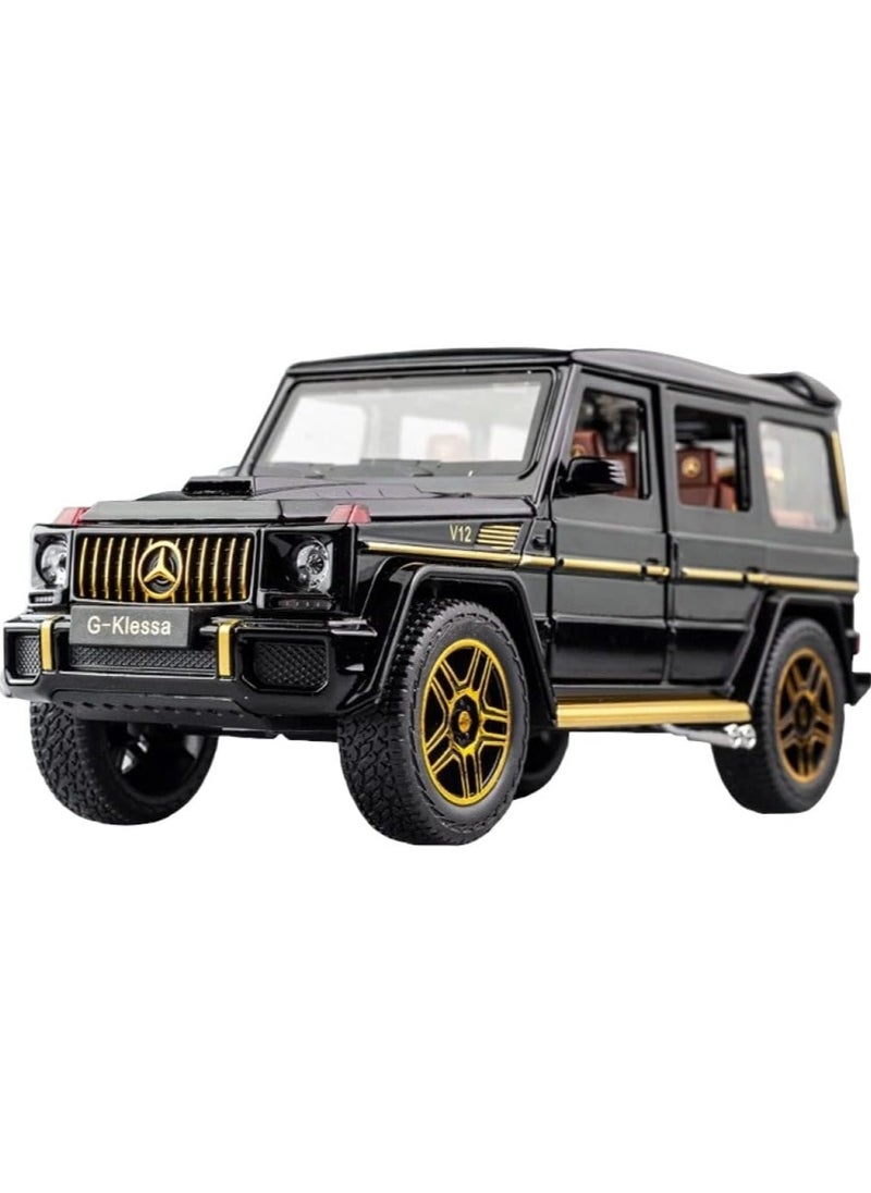 die cast 1:24 Scale Mercedes Benz Black V12 G63 AMG Diecast Model Cars Zinc Alloy Pull Back Toy car with Sound and Light for Kids Boy Girl Gift  - Image 1