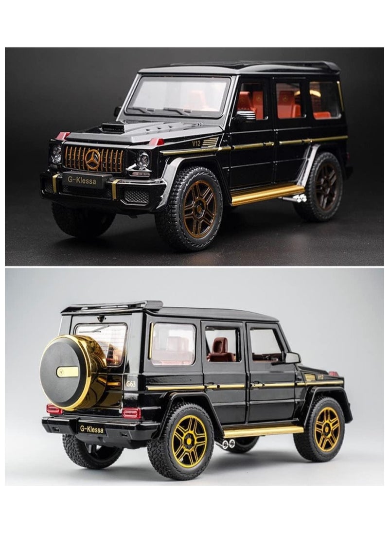 die cast 1:24 Scale Mercedes Benz Black V12 G63 AMG Diecast Model Cars Zinc Alloy Pull Back Toy car with Sound and Light for Kids Boy Girl Gift  - Image 2