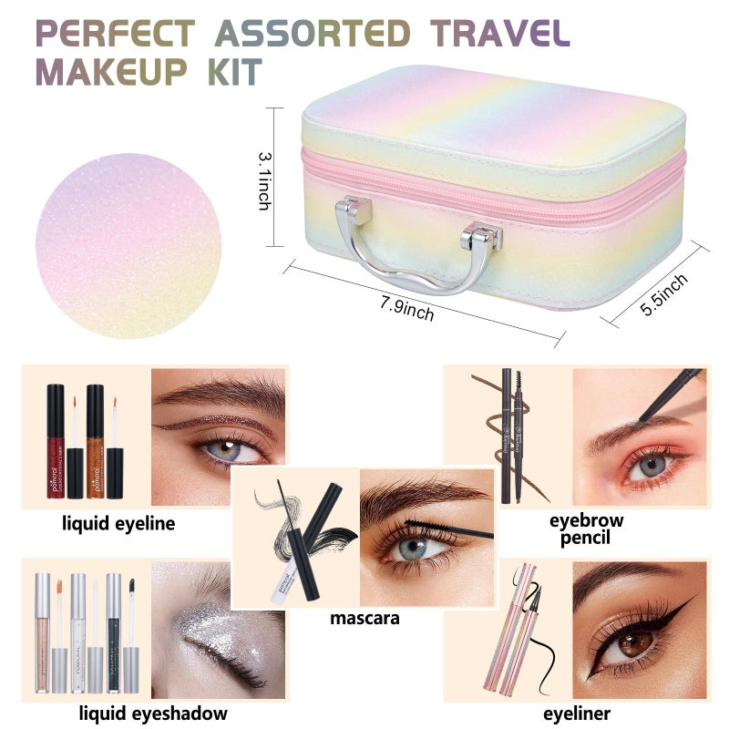 Pomcral All In On Makeup Kit Makeup Set For Teens, Women, Girl and Beginners Includes Eyeshadow Concealer Palette Lip Gloss Set Lipstick Eye Pencil Makeup Brushes - Image 5