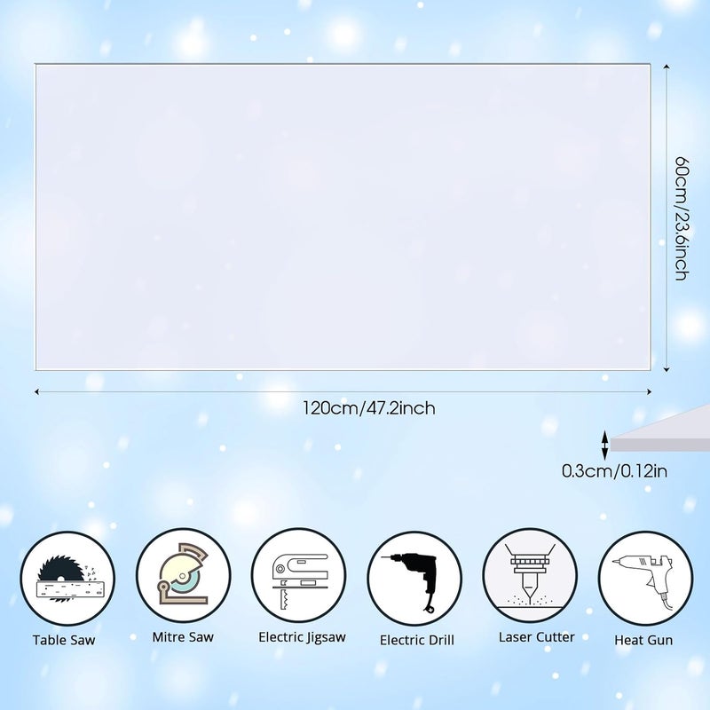 klarako 2 Pcs Polycarbonate Sheets 24" x 48" Clear Acrylic Sheets 1/8" Thick for Art Design Resistant Plastic Sheets for DIY Crafts Document Picture Frames - Image 2