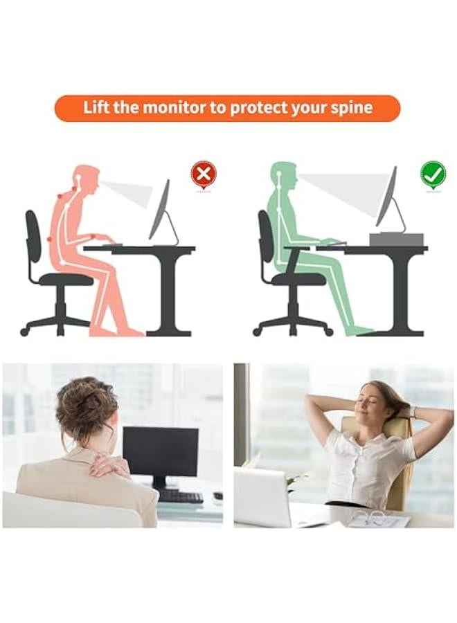 Arabest Desk Organizers and Accessories, Monitor Stand with Drawer and 2 Pen Holder, Desktop Organizer Suitable for Offices and Dormitories (Rose Gold) - Image 5