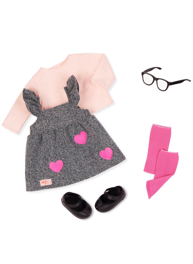 Our Generation - Kelly 18-Inch Fashion Doll With Heart-Print Dress Fun Fashion And Interactive Play Soft Body With Movable Limbs, Fabric Clothing Age 3 Years And Up - Image 1