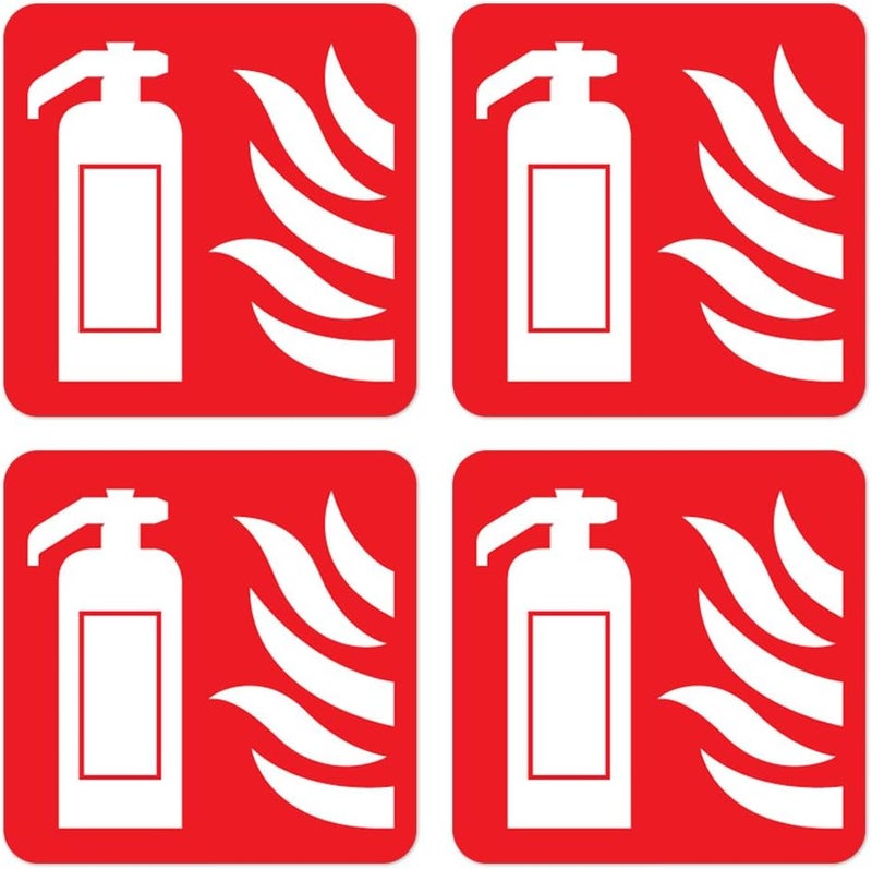 ARS- Fire Extinguisher Sign | Self Adhesive Vinyl Decal Sticker | Pack of 4 Pcs - Image 1