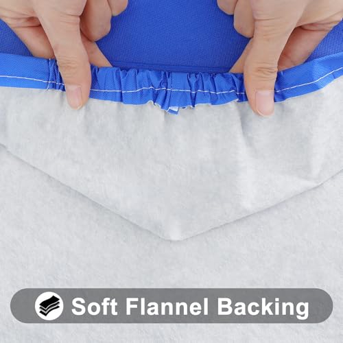 Smiry Rectangle Tablecloth, Elastic Fitted Flannel Backed Vinyl Tablecloths for 6ft Folding Tables, Waterproof Wipeable Table Covers for Indoor, Outdoor, Picnic and Camping (Blue, 30"x72") - Image 4