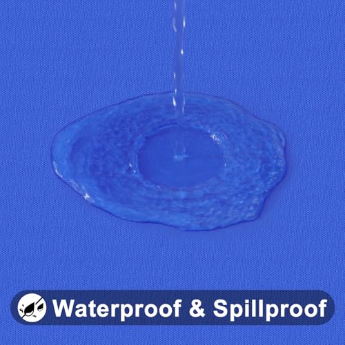 Smiry Rectangle Tablecloth, Elastic Fitted Flannel Backed Vinyl Tablecloths for 6ft Folding Tables, Waterproof Wipeable Table Covers for Indoor, Outdoor, Picnic and Camping (Blue, 30"x72") - Image 3