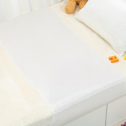 PROMEED 23 Momme Silk Crib Slip for Baby Hair, No More Bed Head and Baby Bald Spots, 100% Silk Crib/Bassinet Sheets for Baby Boy/Girl (White) - Image 1