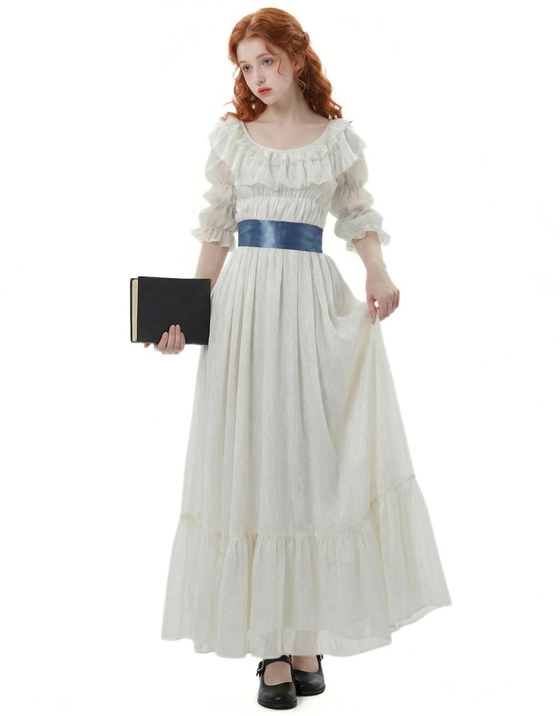 miccostumes Women's Regency Dress Empire Waist Dress Medieval Renaissance Costume Victorian Rococo Dress (XL) - Image 1