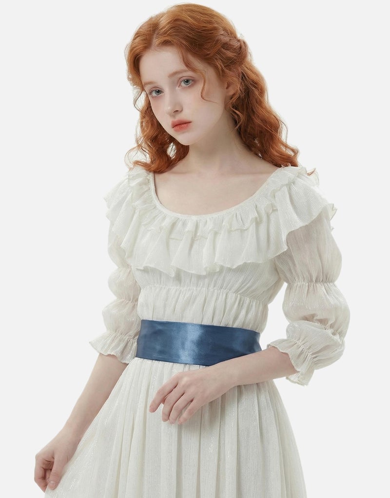 miccostumes Women's Regency Dress Empire Waist Dress Medieval Renaissance Costume Victorian Rococo Dress (XL) - Image 4