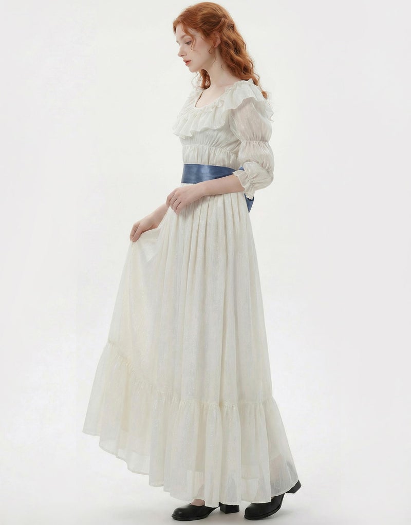 miccostumes Women's Regency Dress Empire Waist Dress Medieval Renaissance Costume Victorian Rococo Dress (XL) - Image 2