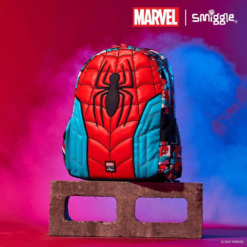 Australian smiggle Schoolbag Backpack for Primary School Students Lightweight Lovely Backpack Marvel Spider-Man Set Spider-Man Medium Satchel 