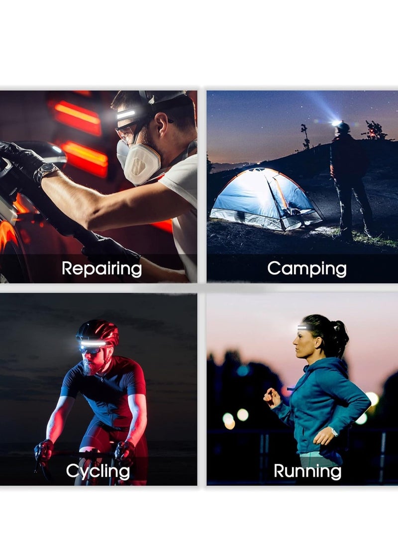 Rechargeable LED Headlamp Flashlight with 5 Modes & Motion Sensor – 350 Lumen, 230° Wide Beam, Waterproof, Induction Mode for Outdoor Activities, Running, Camping, Repairing – Durable & Hands-Free Lighting