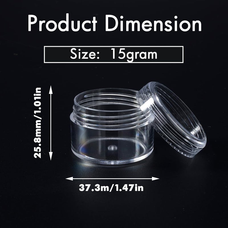 GOLACKY 15 Grams Small Plastic Jars with Lids, 12 Pack Travel Cosmetic Containers, Empty Sample Jars with Lids, Body Butter Jars with Lidss and Makeup Spoons - Image 2