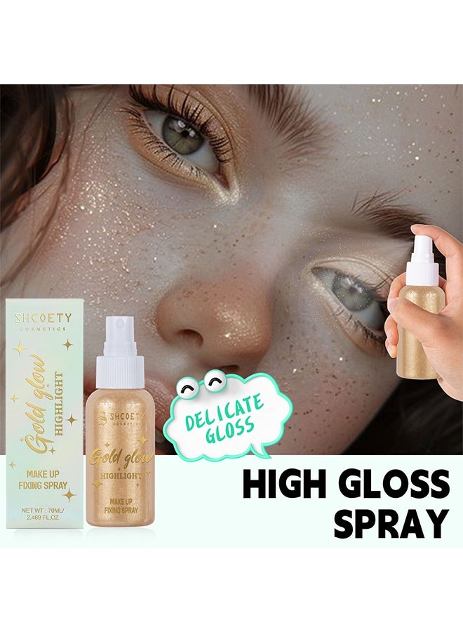 SHCOETY Gold Glow Highlight,Body Glitter Spray, Perfect Body Liquid Luminizer Illuminator for Hair and Body Glitter Spray # 04 - Image 4