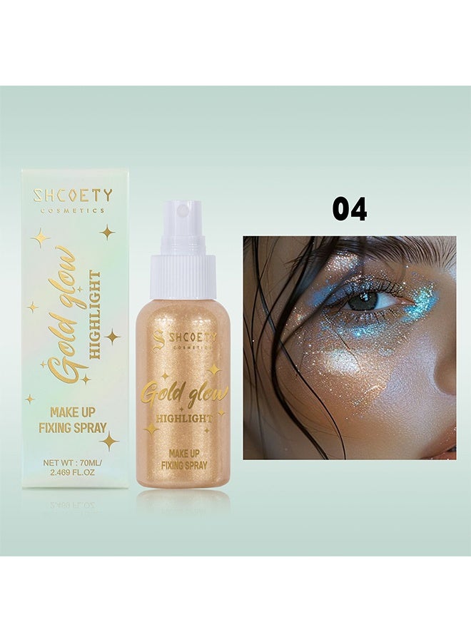 SHCOETY Gold Glow Highlight,Body Glitter Spray, Perfect Body Liquid Luminizer Illuminator for Hair and Body Glitter Spray # 04 - Image 2