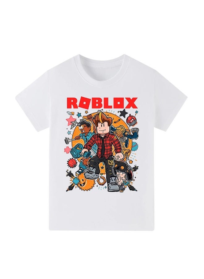 Roblox Printed Short Sleeve T-Shirt with Multiple Sizes Soft Breathable Casual Tops for Fans Daily Wear - Image 1