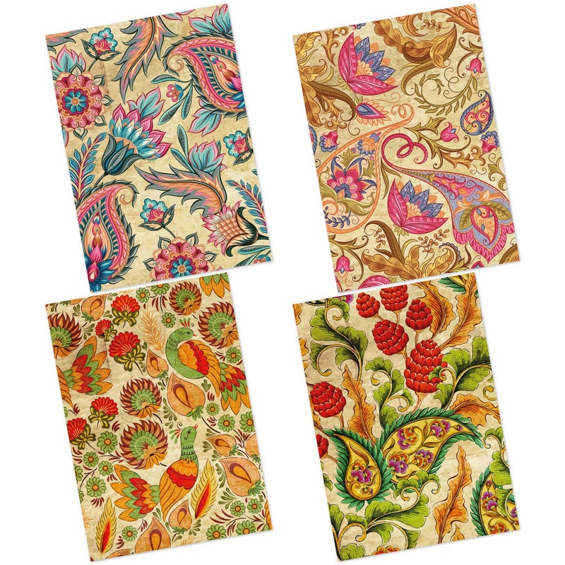 CrafTangles Decoupage Paper Pack - Floral Exotica (A4) - 4 sheets - Image 1