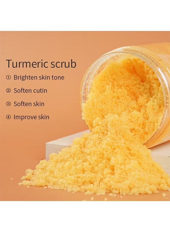 OUHOE Turmeric Body Scrub, Moisturizing And Exfoliating Body, Face, Hand, Foot Scrub, Nourishes Skin, Deep Cleansing, Body Scrub Turmeric Scrubs, 100G - Image 2