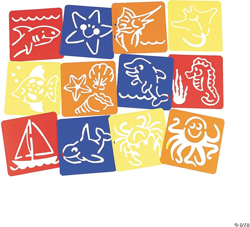 Fun Express Under The Sea Ocean Life Stencils - 12 Assorted Pieces