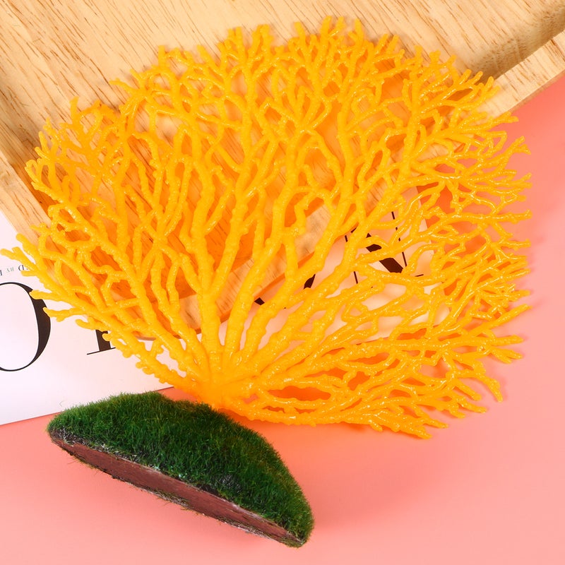 Artificial Coral Ornament Decoration for Aquarium Fish (Orange) - Image 2