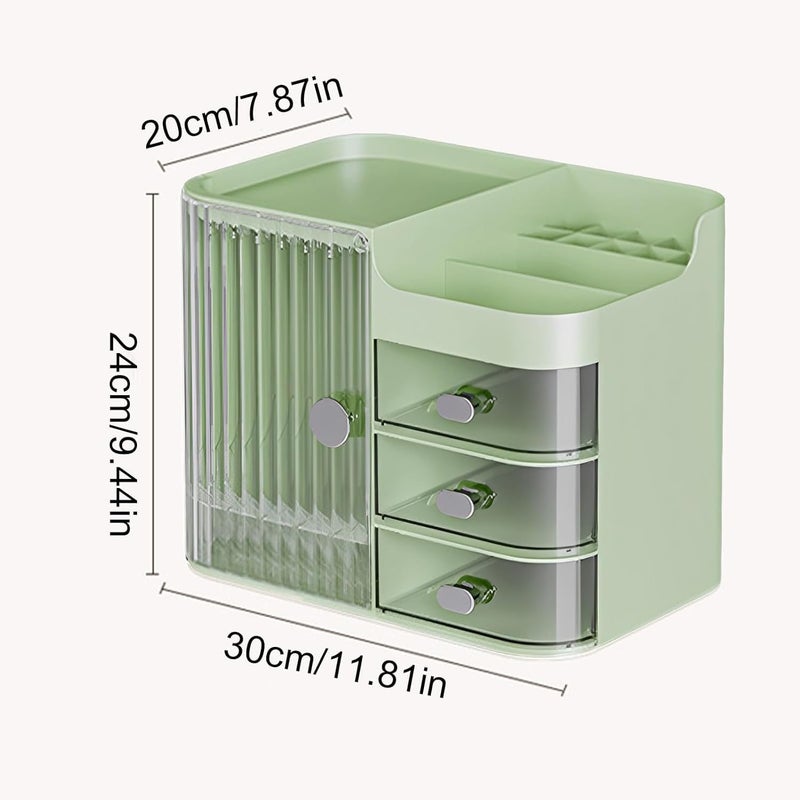 CALIST Makeup Organizer, Large Capacity Skincare Organizer for Vanity, Cosmetic Organizer with Drawers and Transparent Cover for Bedroom Countertop and Bathroom Countertop Storage - Image 2