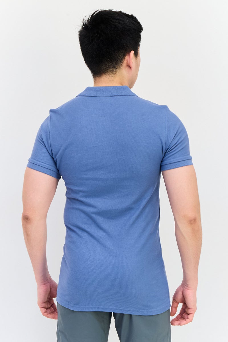 Puma x One8 Men Slim Fit Brand Logo Short Sleeves Training Polo, Slate Blue - Image 2