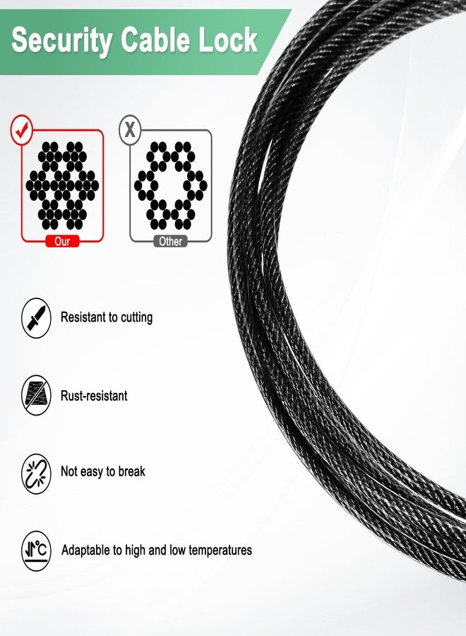 M METERXITY 6-Pack Security Cable Lock, 1.64FT PVC Coated Steel Luggage Lock Wire Rope with Double Loop for Outdoor Travel/Gate/Bike, Cut-Resistant Braided Steel Cable Kit - Image 2
