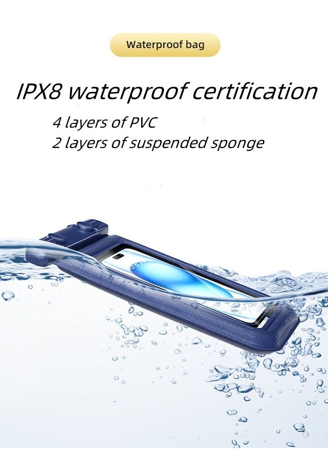 JCB CHIC Floating IPX8 Waterproof Phone case Touch Screen 2 Pack,Adjustable Lanyard Phone Pouch,Cellphone Dry Bags Pvc Universal Diving Phone Bag For Outdoor Travel(D012-3 black)  - Image 2