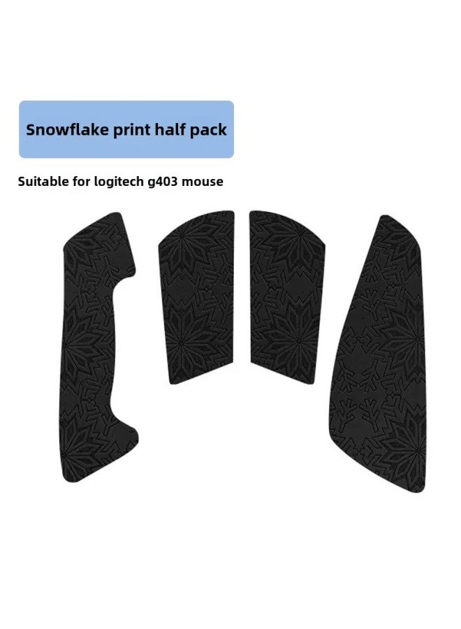 Anti-slip Mouse Sticker Logitech G403 G603 G703 Special Sweat-absorbent Sticker Hero CF/LOL Sticker Protective Film-Color: 1 Black Snowflake Pattern - Image 1