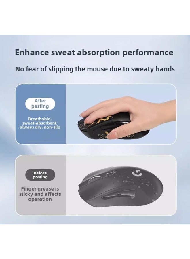 Anti-slip Mouse Sticker Logitech G403 G603 G703 Special Sweat-absorbent Sticker Hero CF/LOL Sticker Protective Film-Color: 1 Black Snowflake Pattern - Image 4