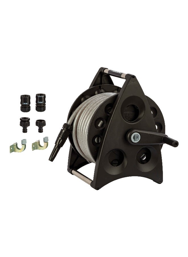 Claber - 4-Piece Weather Resistant Shockproof Kiros Hose Reel Kit Black 30 x 42 x 40 cm 8945 - Image 1