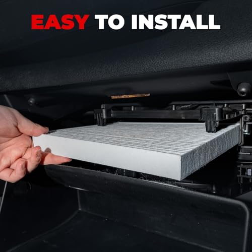 TOPAZ مجموعة فلتر هواء المقصورة 2 قطعة من توباز متوافقة مع طرازات هيونداي وكيا، أكسنت 2012-2017، توكسون 2005-2015، فيلوستر 2012-2017، فورت 2010-2013، ريو 2006-2017، استبدال 97133-2E200 مع الكربون المنشط - Image 4