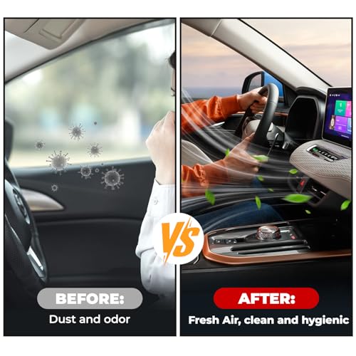 TOPAZ مجموعة فلتر هواء المقصورة 2 قطعة من توباز متوافقة مع طرازات هيونداي وكيا، أكسنت 2012-2017، توكسون 2005-2015، فيلوستر 2012-2017، فورت 2010-2013، ريو 2006-2017، استبدال 97133-2E200 مع الكربون المنشط - Image 5