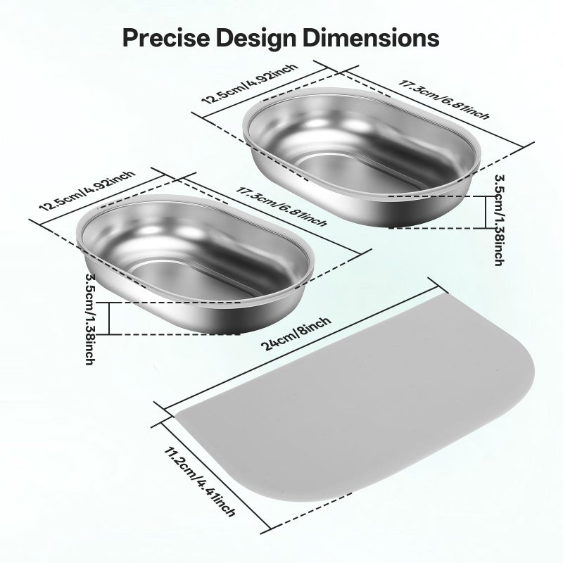 YOIHABV Stainless Steel Bowls and Mat Set for Automatic Microchip Pet Feeder, YOIHABV 2 Single SUS 304 Bowls and 1 Silicone Mat, Keep Food Fresh, Easy to Clean, Protect Cat Feeder - Image 5
