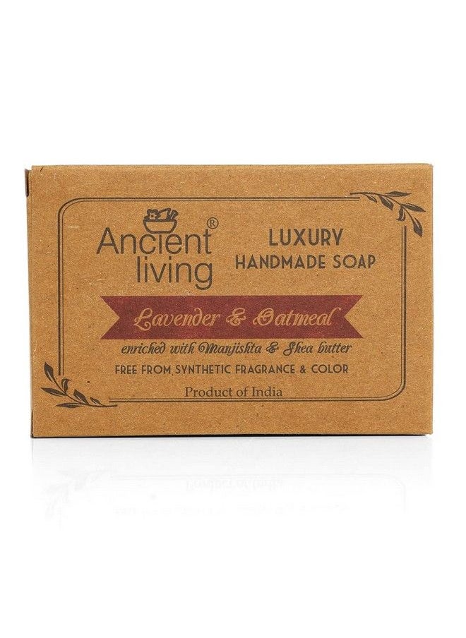 Ancient Living Lavender & Oatmeal Luxury Handmade Soap(Set Of 4) 100 Gm Organic Antiageing Hydrating And Moisturizing Bathing Bar Best For Skin Inflammation  - Image 3