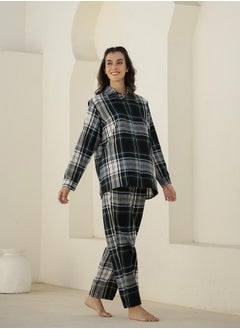 sanskrutihomes Checked Long Sleeve Shirt and Pyjama Set by Styli  - Image 4