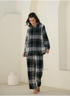 sanskrutihomes Checked Long Sleeve Shirt and Pyjama Set by Styli  - Image 3