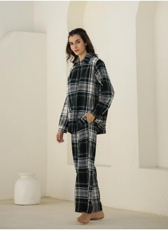 sanskrutihomes Checked Long Sleeve Shirt and Pyjama Set by Styli  - Image 1