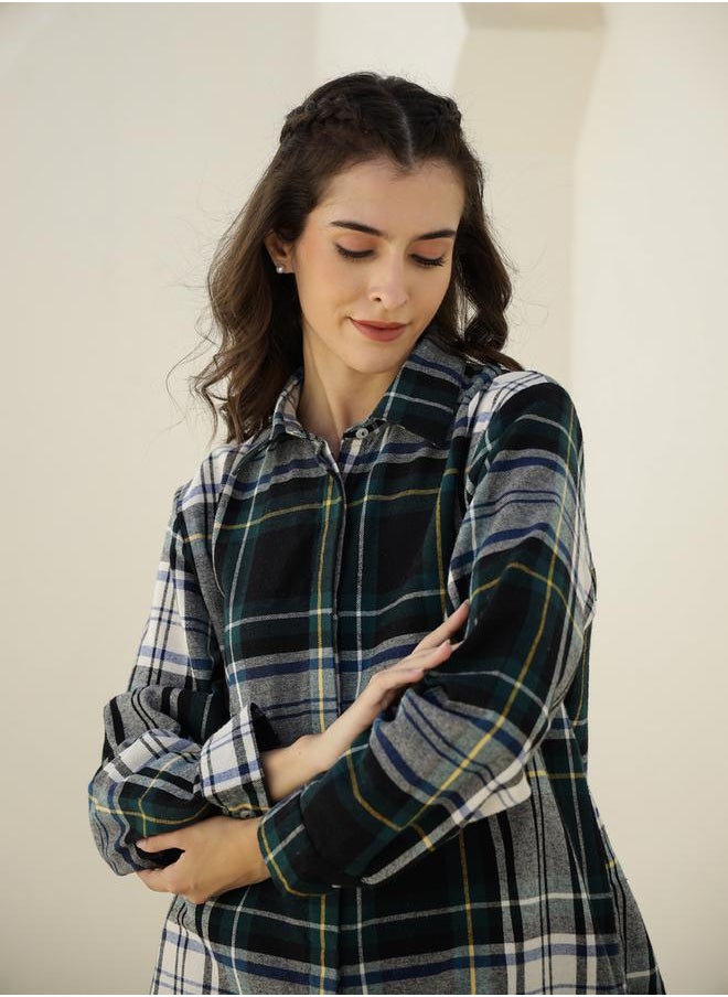 sanskrutihomes Checked Long Sleeve Shirt and Pyjama Set by Styli  - Image 5