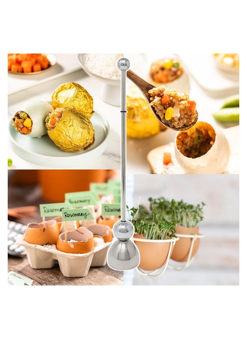 SYOSI - Egg Topper Egg Shell Opener Stainless Steel Egg Cracker Tool  for Soft or Hard Boiled Egg Egg Separator Egg Shell Remover for Hard Raw Boiled Eggs Easily Cut the Top of Soft-Boiled Eggs - Image 1
