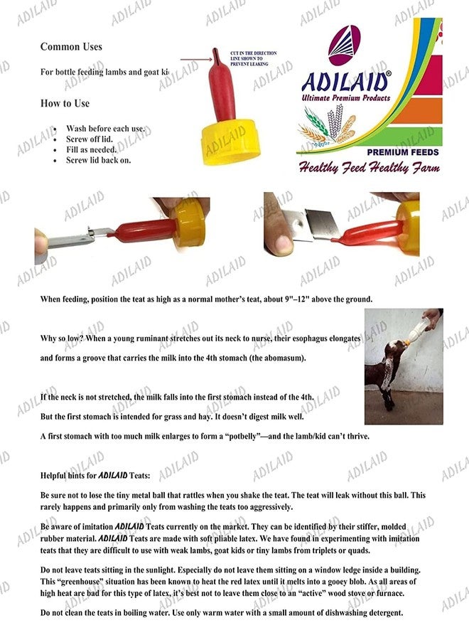 ADILAID Milk Feeding Teat with Holder for Goat, Sheep, Lamb (20 Pcs) - Image 5